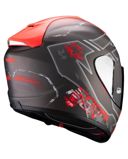 SCORPION EXO 1400 AIR SPATIUM ARGENT MAT ROUGE