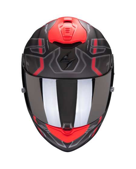 SCORPION EXO 1400 AIR SPATIUM ARGENT MAT ROUGE