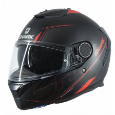 SHARK SPARTAN SILICIUM NOIR ROUGE SILVER MAT