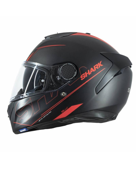 SHARK SPARTAN SILICIUM NOIR ROUGE SILVER MAT