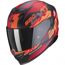 SCORPION EXO 520 AIR COVER NOIR MAT ROUGE