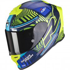 SCORPION EXO R1 AIR VICTORY BLEU JAUNE FLUO