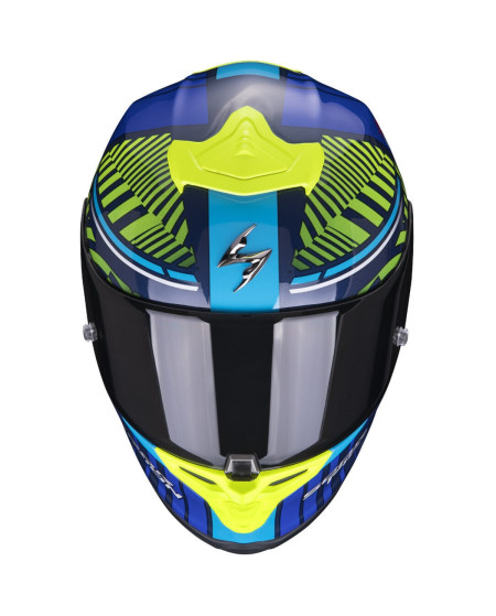 SCORPION EXO R1 AIR VICTORY BLEU JAUNE FLUO