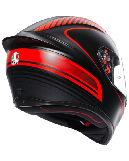 AGV K1 MULTI WARMUP NOIR MAT ROUGE