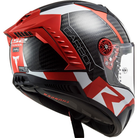 LS2 FF805 THUNDER C RACING 1 ROUGE BLANC