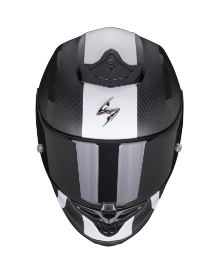 SCORPION EXO R1 CARBON AIR MG NOIR MAT BLANC