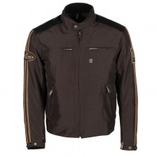 BLOUSON HELSTONS ACE TISSU CUIR MARRON