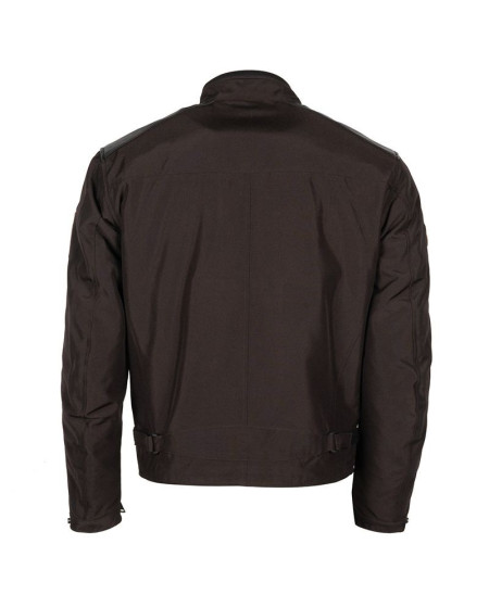 BLOUSON HELSTONS ACE TISSU CUIR MARRON