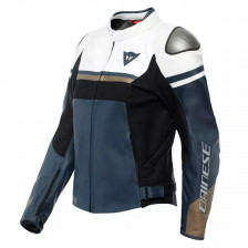 BLOUSON CUIR DAINESE LADY RAPIDA NOIR BLANC BLEU