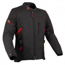 VESTE BERING COBALT NOIR ROUGE