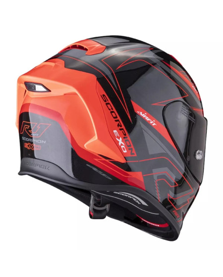 SCORPION EXO R1 AIR GAZ NOIR METAL ROUGE