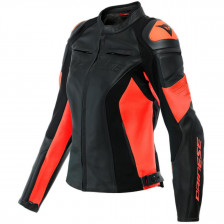 BLOUSON DAINESE RACING 4 LADY NOIR ROUGE FLUO