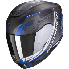 SCORPION EXO-391 HAUT NOIR MAT ARGENT BLEU 22-06