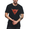 T-SHIRT DAINESE LOGO NOIR ROUGE FLUO