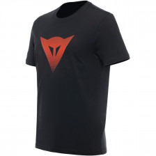 T-SHIRT DAINESE LOGO NOIR ROUGE FLUO