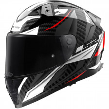 LS2 FF811 VECTOR II CARBON SAVAGE BLANC ROUGE GRIS 22-06