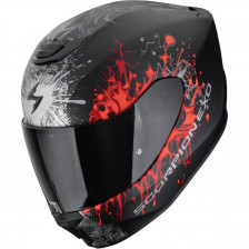 SCORPION EXO-391 WOLF NOIR MAT ARGENT ROUGE