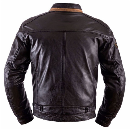 BLOUSON HELSTONS ACE CUIR RAG MARRON